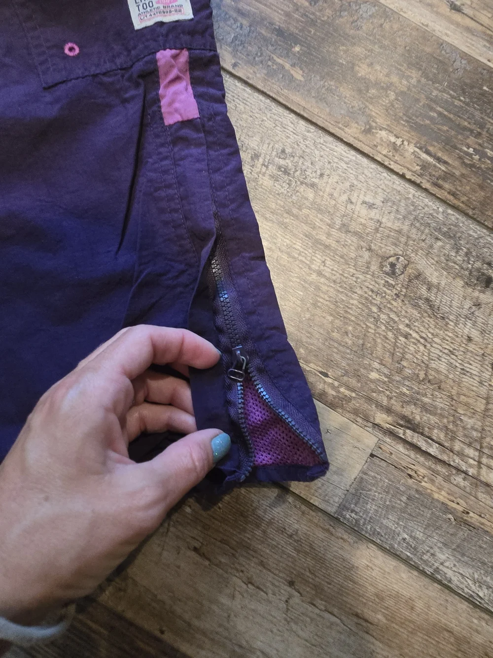 Vtg Y2K Limited Too Purple Pink Track Cargo Pants Buckle Waist Zipper Hem 23x23